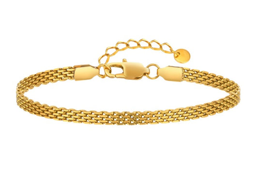 Guldförgylld Armband i Rostfritt Stål – 18K Guld och flera färger 3/4/6/mm