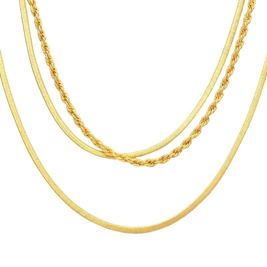 LAYRIÉ Guldpläterat lager på lager Halsband i 3 olika stilar