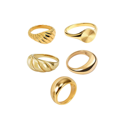 ALVÉON Guldpläterade Ringar, flera olika design!