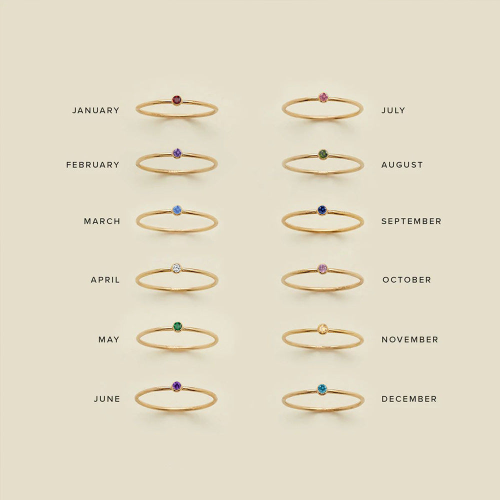 Födelsestensring – Elegant Guldfinish i storlek 5-8