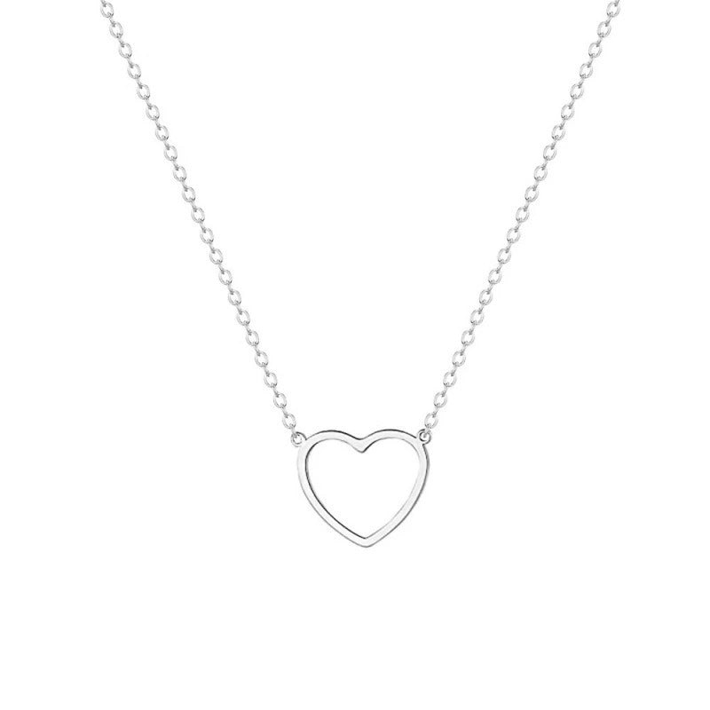 Halsband med hjärta i rostfritt stål - guld och silver