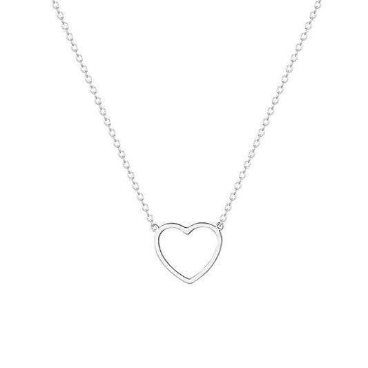 Halsband med hjärta i rostfritt stål - guld och silver