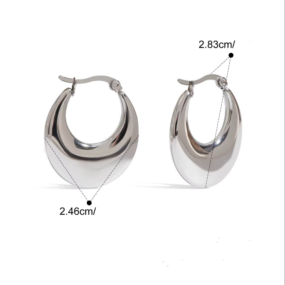 U-formade Örhängen i Rostfritt Stål, Vattentåliga - 14K Guldpläterad och Silver