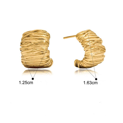 Vattentåliga 14K Guldpläterade/ Silver Creoler i Rostfritt Stål