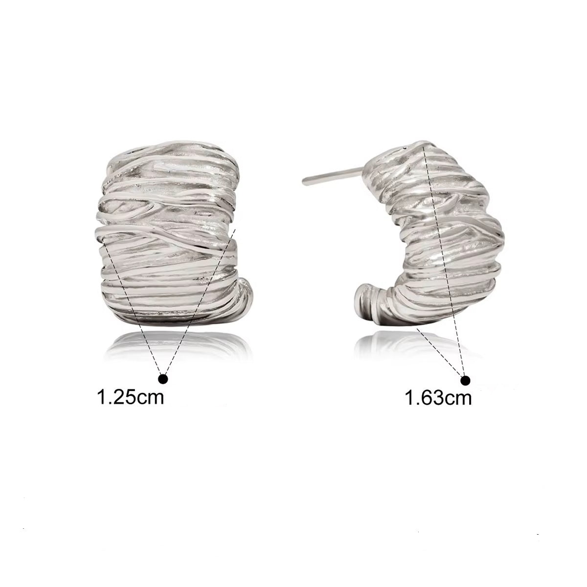 Vattentåliga 14K Guldpläterade/ Silver Creoler i Rostfritt Stål