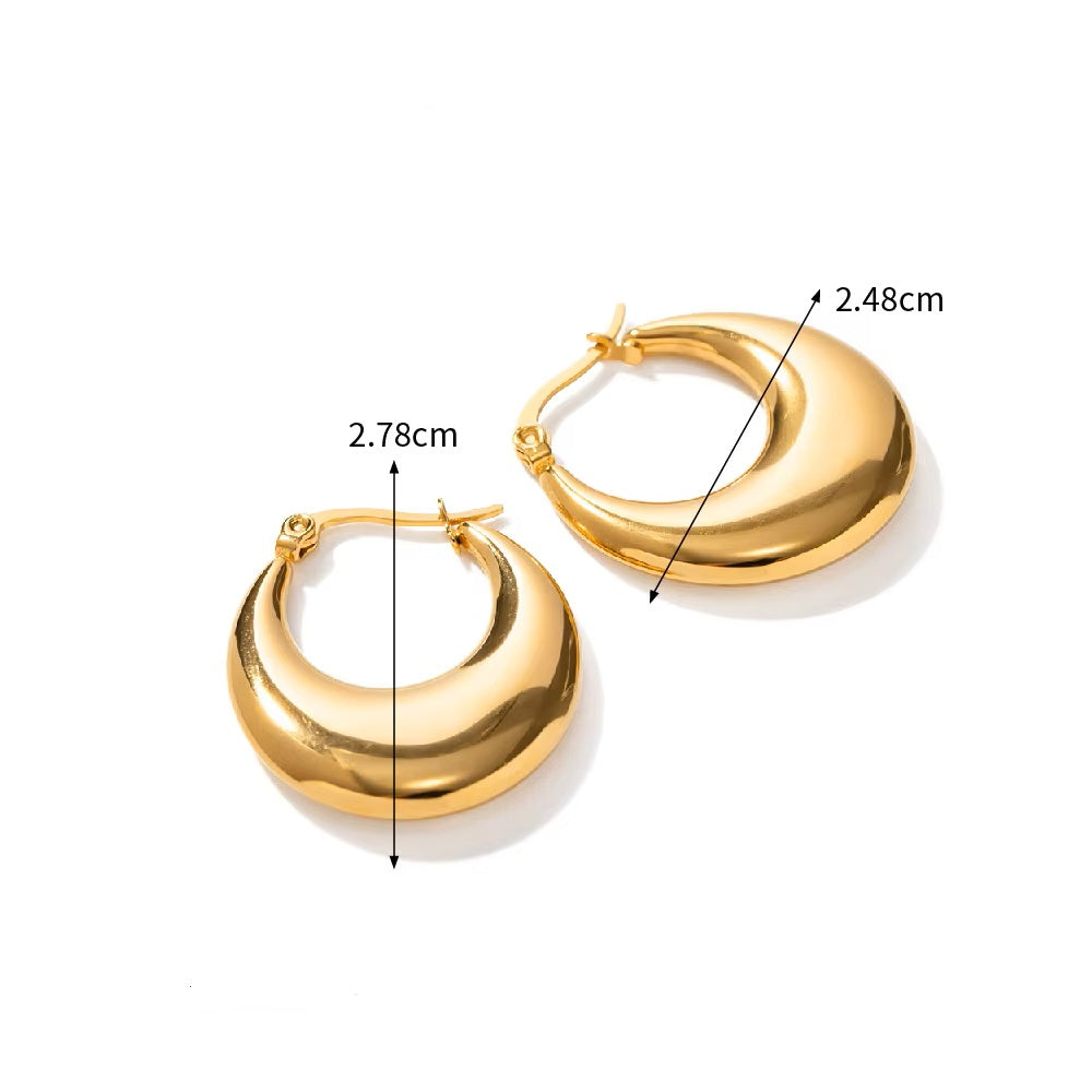 U-formade Örhängen i Rostfritt Stål, Vattentåliga - 14K Guldpläterad och Silver