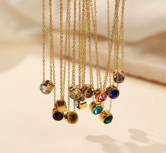 Elegant Halsband med Färgad Kristall – Guld- eller Silverfinish