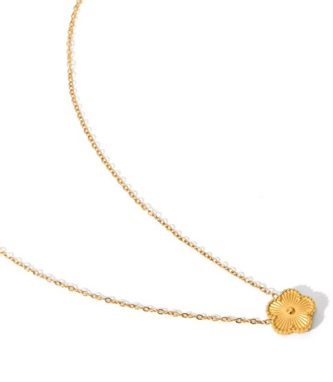 Blommig Halsband i Rostfritt Stål