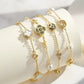 Four Leaf Clover Shell Pearl Bracelet – 14K Gold Plated 925 Silver i flera olika design