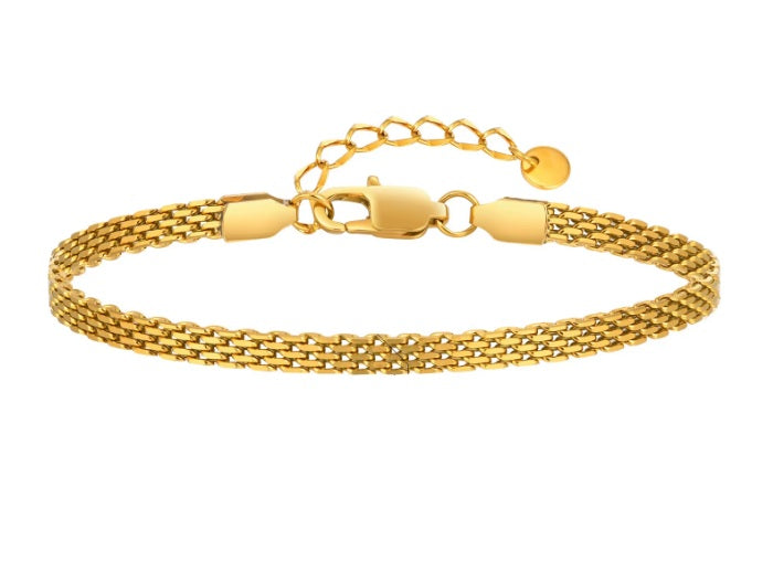 Guldförgylld Armband i Rostfritt Stål – 18K Guld och flera färger 3/4/6/mm