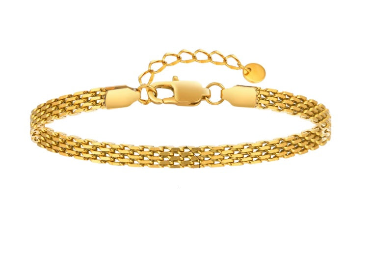 Guldförgylld Armband i Rostfritt Stål – 18K Guld och flera färger 3/4/6/mm