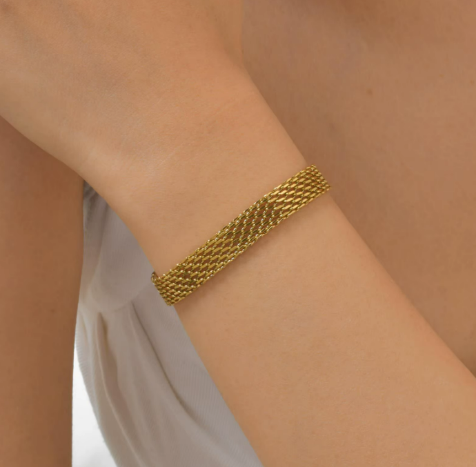 Guldförgylld Armband i Rostfritt Stål – 18K Guld och flera färger 3/4/6/mm