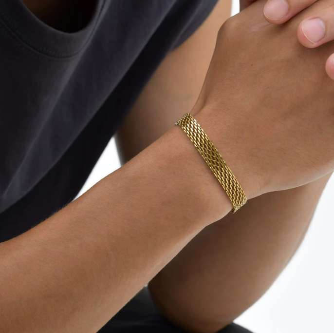 Guldförgylld Armband i Rostfritt Stål – 18K Guld och flera färger 3/4/6/mm