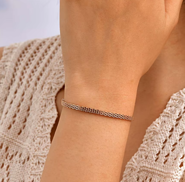 Guldförgylld Armband i Rostfritt Stål – 18K Guld och flera färger 3/4/6/mm