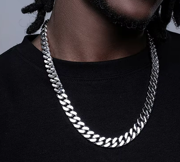 Silverfärgad Cuban Halskedja – 2MM / 3MM / 4MM / 6MM / 8MM