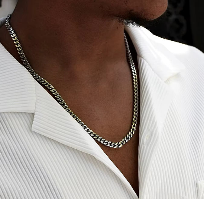 Silverfärgad Cuban Halskedja – 2MM / 3MM / 4MM / 6MM / 8MM