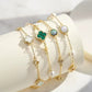 Four Leaf Clover Shell Pearl Bracelet – 14K Gold Plated 925 Silver i flera olika design