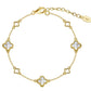 Four Leaf Clover Shell Pearl Bracelet – 14K Gold Plated 925 Silver i flera olika design