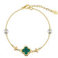 Four Leaf Clover Shell Pearl Bracelet – 14K Gold Plated 925 Silver i flera olika design