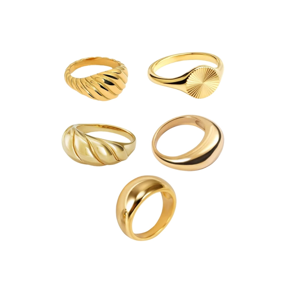 ALVÉON Guldpläterade Ringar, flera olika design!